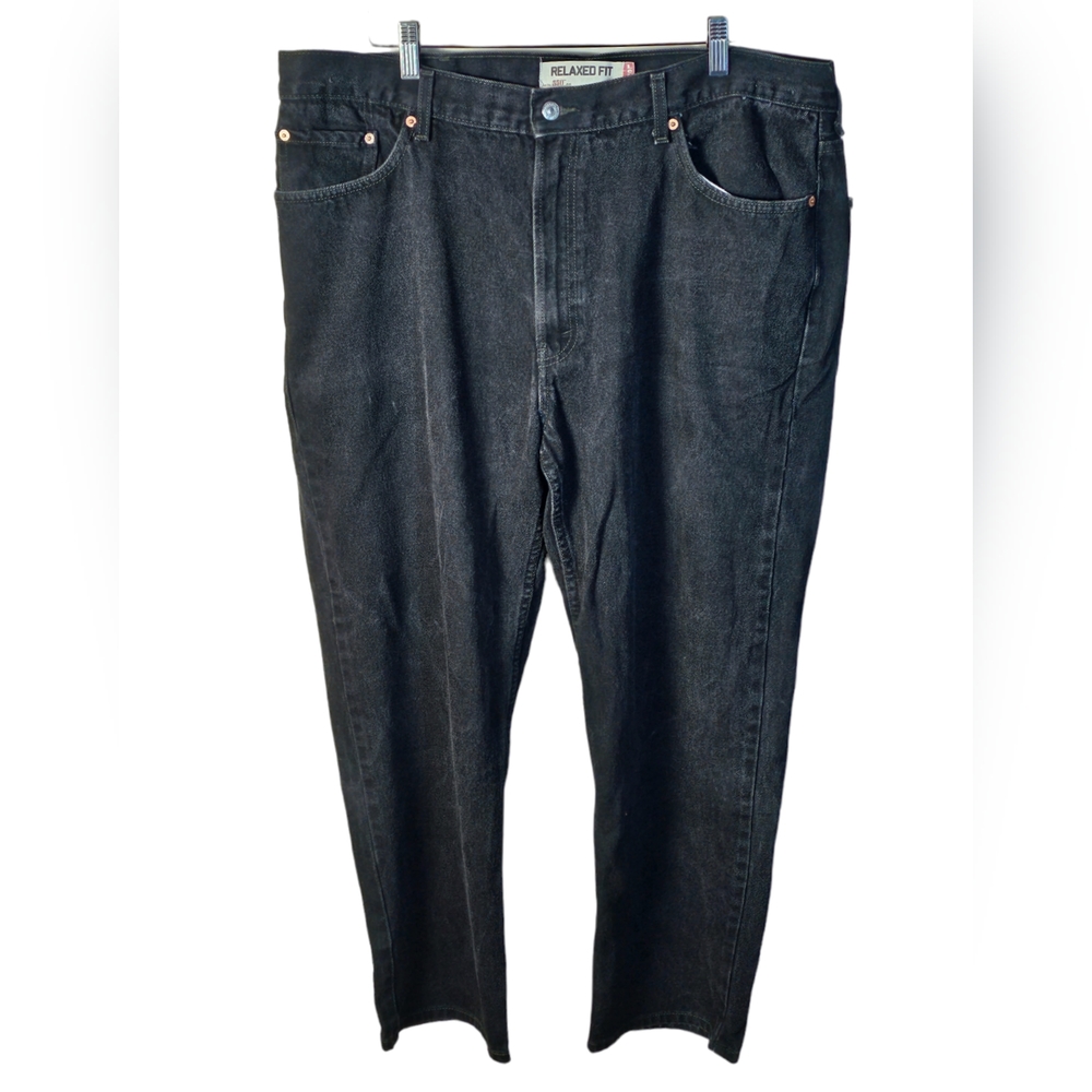 Levi's 550 Denim Jeans Mens Black Relaxed Fit Straight Leg Dark Wash 40 x 30 Y2K